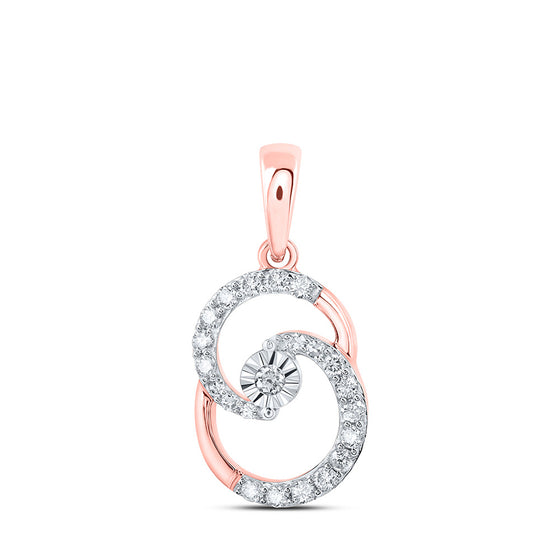 10k Rose Gold Womens Round Diamond Fashion Pendant 1/4 Cttw