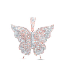  10k Rose Gold Womens Round Diamond Butterfly Pendant 4-1/5 Cttw