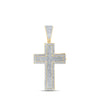 10k Yellow Gold Mens Round Diamond Coffin Cross Charm Pendant 7-5/8 Cttw