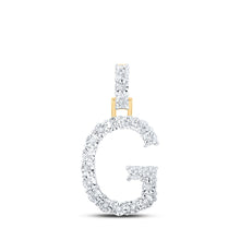  10k Yellow Gold Womens Round Diamond G Initial Letter Pendant 1/10 Cttw