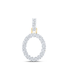  10k Yellow Gold Womens Round Diamond O Initial Letter Pendant 1/10 Cttw