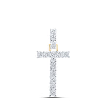  10k Yellow Gold Womens Round Diamond T Initial Letter Pendant 1/12 Cttw