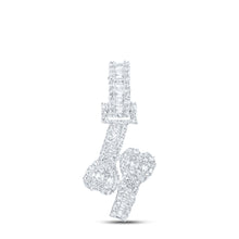  10k White Gold Womens Round Diamond Heart Cuff Fashion Pendant 1/2 Cttw