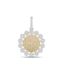  10k Yellow Gold Mens Round Diamond Circle Charm Pendant 3-1/3 Cttw