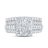 10k Rose Gold Round Diamond Bridal Wedding Ring Band Set 2 Cttw