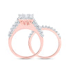 10k Rose Gold Round Diamond Bridal Wedding Ring Band Set 2 Cttw