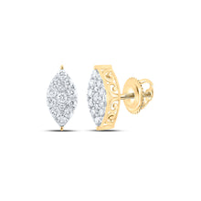  10k Yellow Gold Womens Round Diamond Cluster Earrings 3/4 Cttw