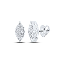  10k White Gold Womens Round Diamond Cluster Earrings 3/4 Cttw