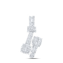  10k White Gold Womens Round Diamond Cushion-shape Cuff Pendant 5/8 Cttw