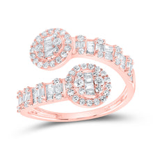  10k Rose Gold Womens Round Diamond Circle Cuff Band Ring 3/4 Cttw