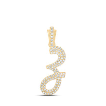  10k Yellow Gold Womens Round Diamond Z Cursive Initial Letter Pendant 1/3 Cttw
