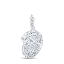  10k White Gold Womens Round Diamond O Initial Letter Pendant 1/5 Cttw