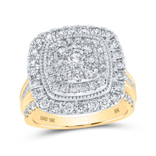  10k Yellow Gold Round Diamond Halo Square Bridal Wedding Engagement Ring 2 Cttw