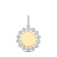  10k Yellow Gold Mens Round Diamond Memory Circle Charm Pendant 2-3/8 Cttw