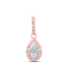  10k Rose Gold Womens Pear Diamond Fashion Pendant 1/6 Cttw