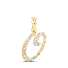  10k Yellow Gold Womens Round Diamond O Initial Letter Pendant 1/8 Cttw