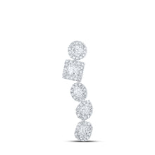  10k White Gold Womens Multi-shape Diamond Journey Pendant 3/4 Cttw