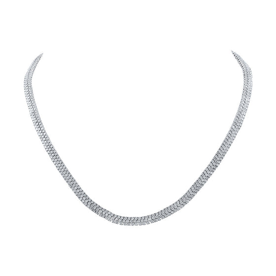14k White Gold Womens Round Diamond 18-inch Fashion Necklace 12 Cttw