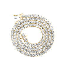 10k Yellow Gold Mens Round Diamond 18-inch Link Chain Necklace 2 Cttw
