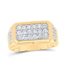  10k Yellow Gold Mens Round Diamond Band Ring 1 Cttw