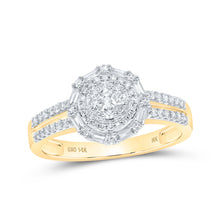  14k Yellow Gold Womens Round Diamond Cluster Ring 3/8 Cttw
