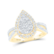  10k Yellow Gold Round Diamond Teardrop Bridal Wedding Engagement Ring 1 Cttw