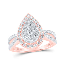  10k Rose Gold Round Diamond Teardrop Bridal Wedding Engagement Ring 1 Cttw