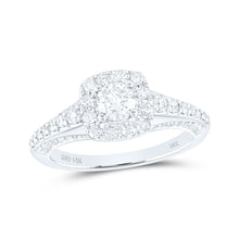  14k White Gold Round Diamond Halo Bridal Wedding Engagement Ring 1 Cttw