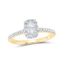  14k Yellow Gold Womens Princess Diamond 2-stone Ring 1/2 Cttw