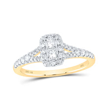  14k Yellow Gold Womens Princess Diamond 2-stone Ring 1/2 Cttw