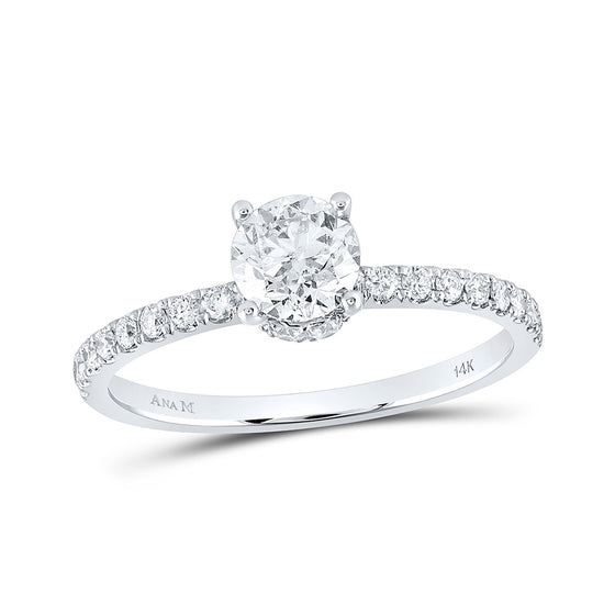 14k White Gold Round Diamond Solitaire Bridal Wedding Engagement Ring 1 Cttw