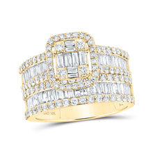  10k Yellow Gold Baguette Diamond Bridal Wedding Ring Band Set 2 Cttw