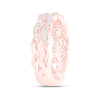 10k Rose Gold Womens Round Diamond Braid Band Ring 1/3 Cttw