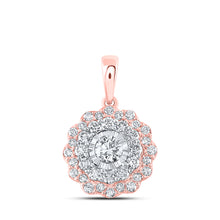  10k Rose Gold Womens Round Diamond Fashion Pendant 3/4 Cttw