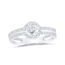  14k White Gold Womens Round Diamond Fashion Ring 1/3 Cttw