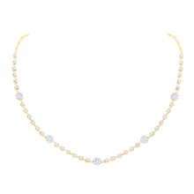  14k Yellow Gold Womens Round Diamond 16-inch Flower Cluster Necklace 2 Cttw