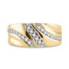 10k Yellow Gold Mens Round Diamond Band Ring 1/4 Cttw