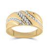 10k Yellow Gold Mens Round Diamond Band Ring 1/4 Cttw