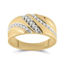  10k Yellow Gold Mens Round Diamond Band Ring 1/4 Cttw
