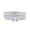 14k White Gold Princess Diamond Bridal Wedding Ring Band Set 1 Cttw