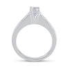 14k White Gold Princess Diamond Bridal Wedding Ring Band Set 1 Cttw