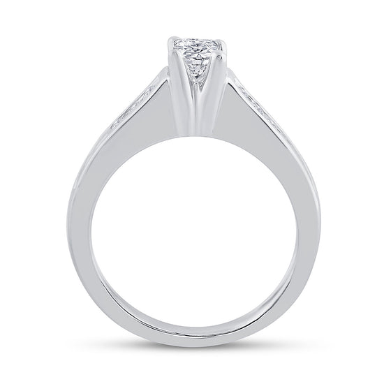 14k White Gold Princess Diamond Bridal Wedding Ring Band Set 1 Cttw