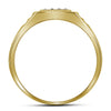 14k Yellow Gold Mens Round Diamond Square Cluster Ring 1/4 Cttw