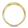 10k Yellow Gold Mens Round Diamond Wedding Band Ring 1/8 Cttw