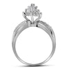 10k White Gold Womens Round Diamond Cluster Ring 1/2 Cttw