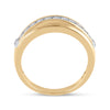 14k Yellow Gold Mens Round Diamond Wedding Band Ring 1/2 Cttw