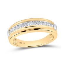 14k Yellow Gold Mens Round Diamond Wedding Band Ring 1/2 Cttw
