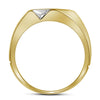 10k Two-tone Gold Mens Round Diamond Diagonal 3 Row Fashion Ring 1/2 Cttw