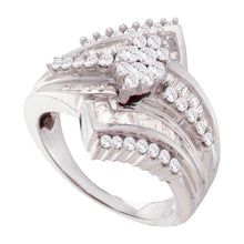  14k White Gold Round Diamond Oval Cluster Bridal Wedding Engagement Ring 1 Cttw