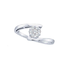  14k White Gold Womens Round Diamond Cluster Ring 1/4 Cttw